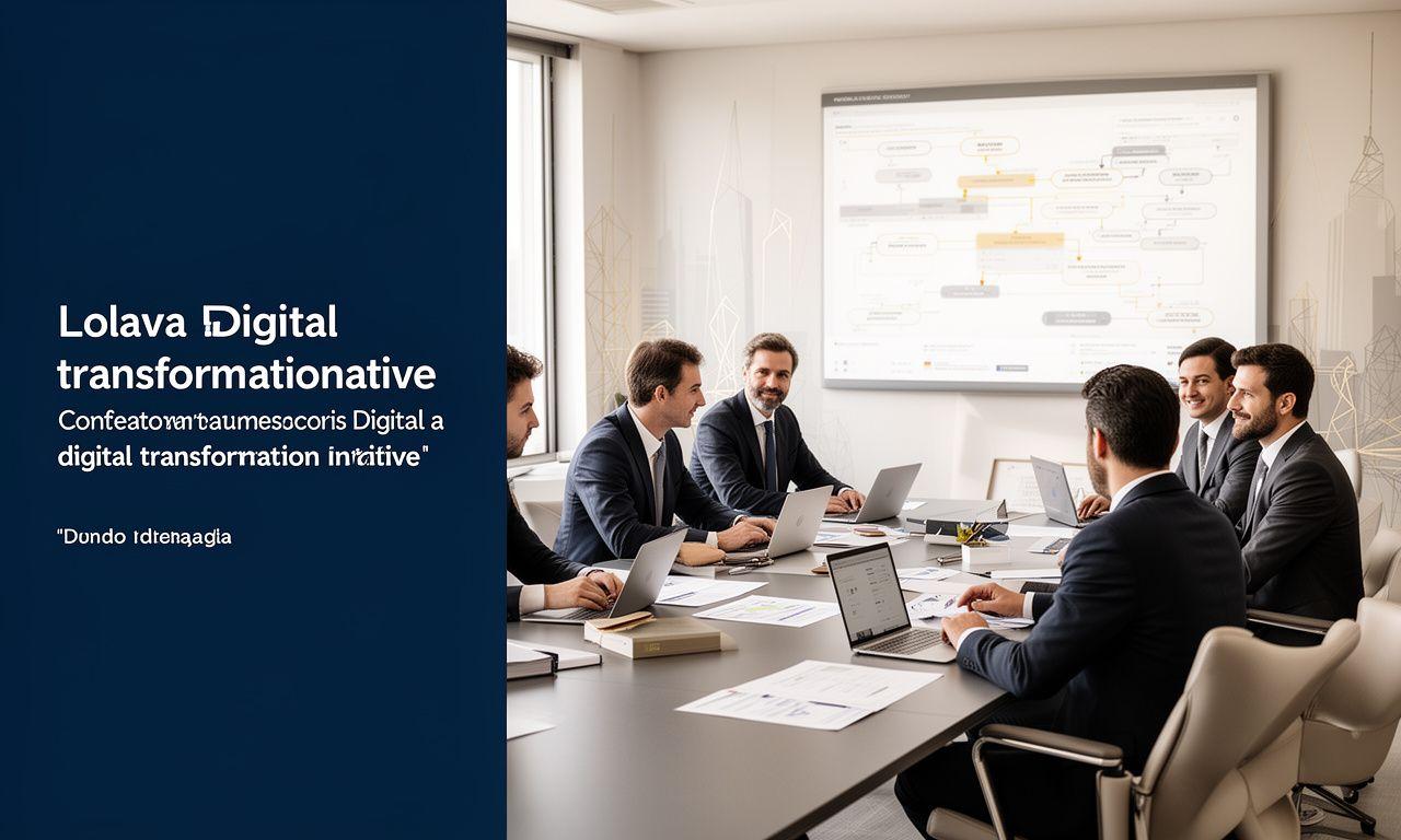 Ufficio moderno con team che pianifica la trasformazione digitale di un’azienda tradizionale
